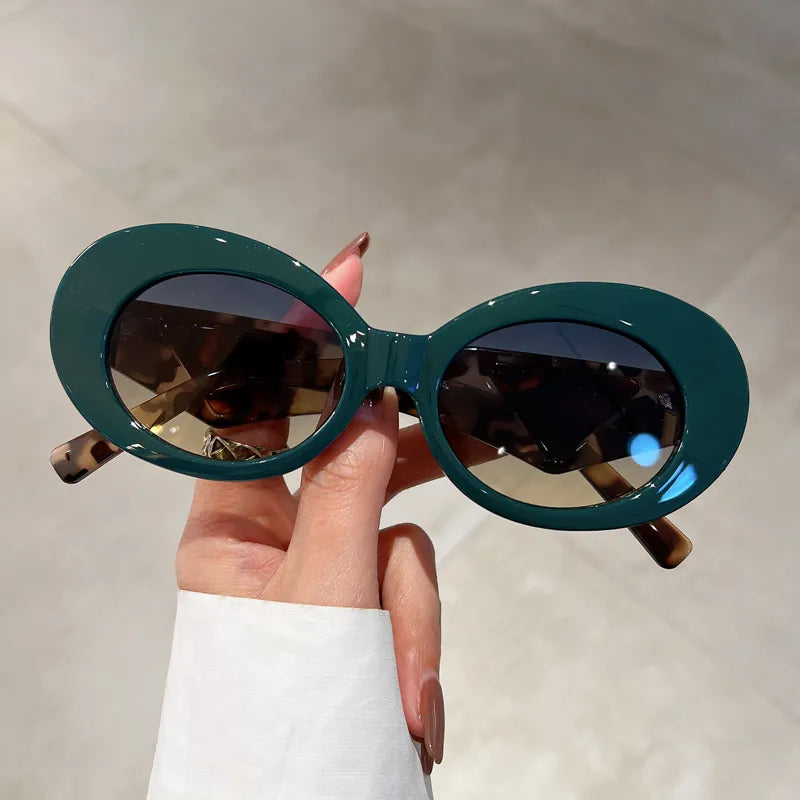 Vintage Oval Sunglasses Women 2023 New in Fashion Cat Eye