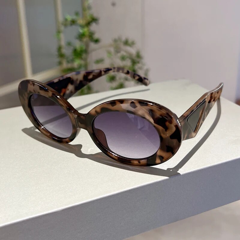 Vintage Oval Sunglasses Women 2023 New in Fashion Cat Eye