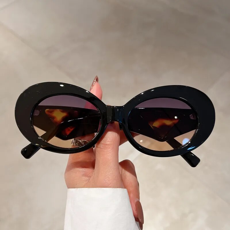 Vintage Oval Sunglasses Women 2023 New in Fashion Cat Eye